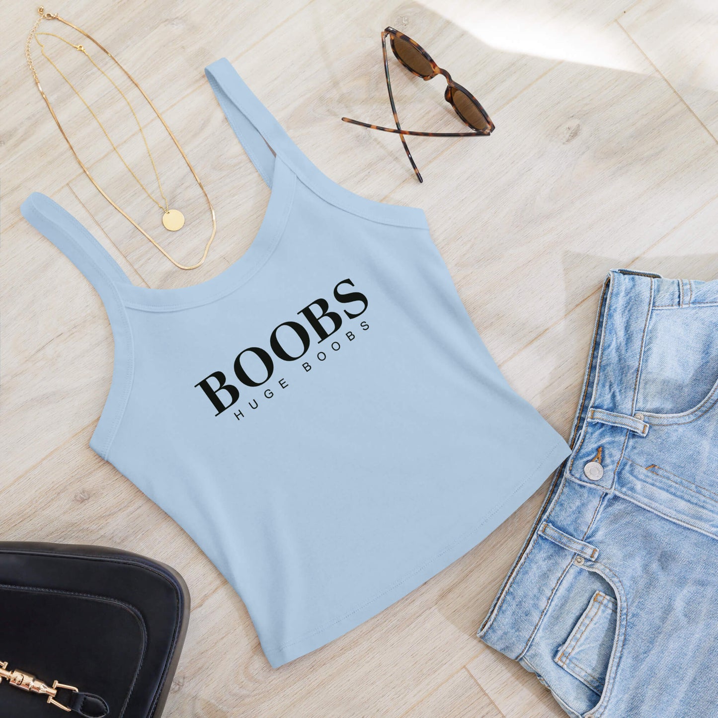 Huge Boobs Women’s micro-rib tank top Black Logo