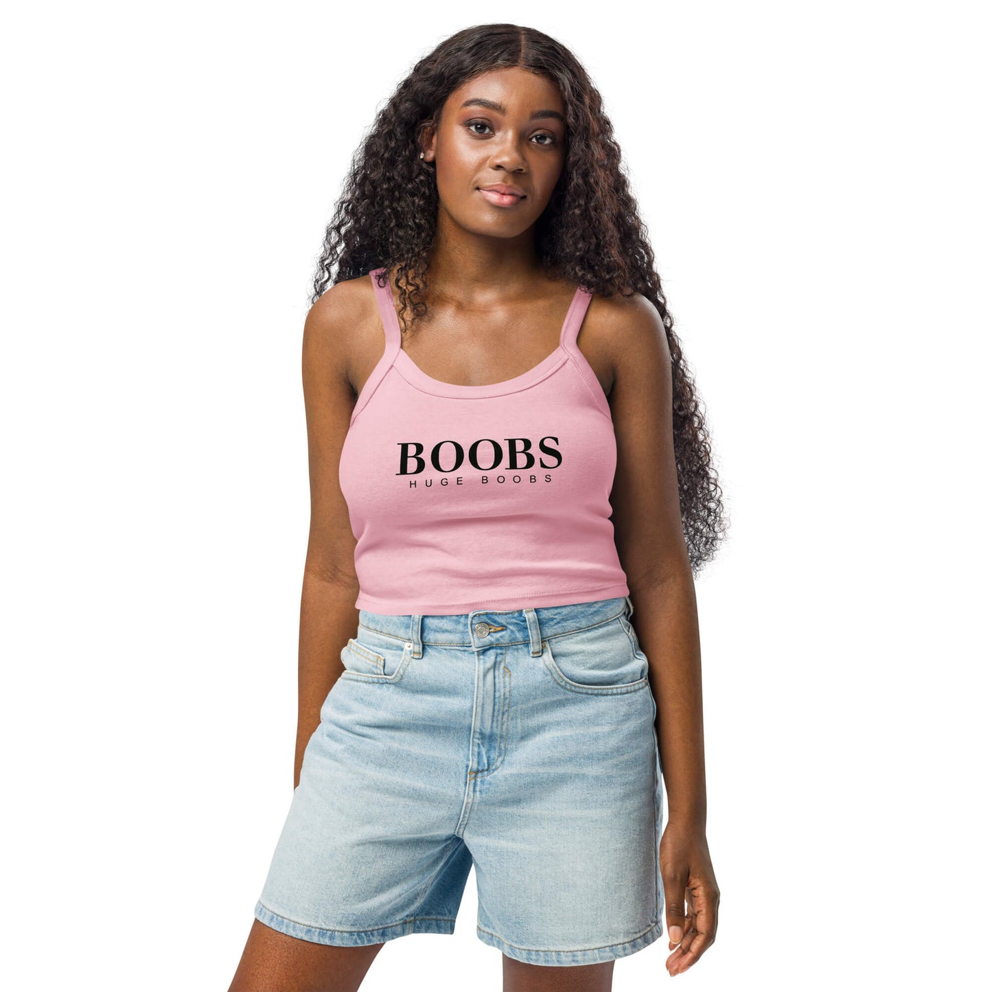 Huge Boobs Women’s micro-rib tank top Black Logo