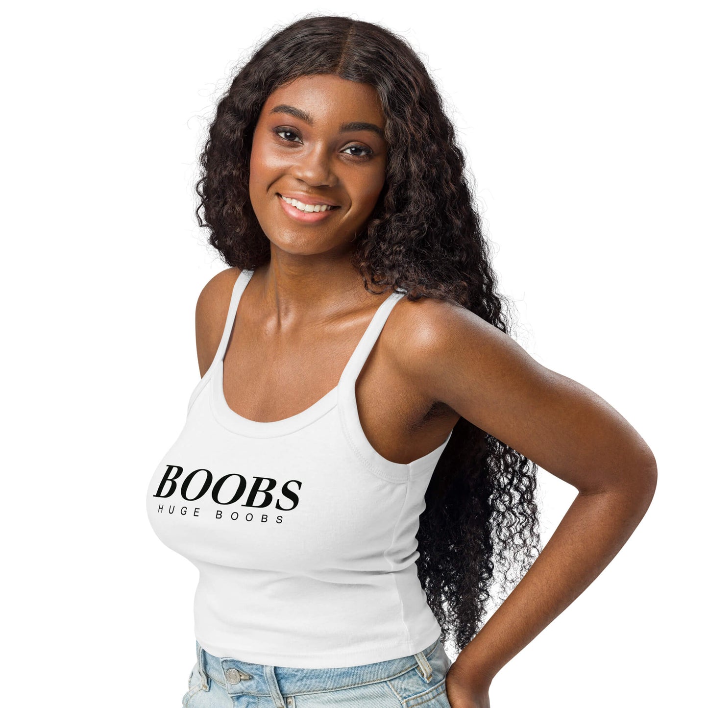Huge Boobs Women’s micro-rib tank top Black Logo
