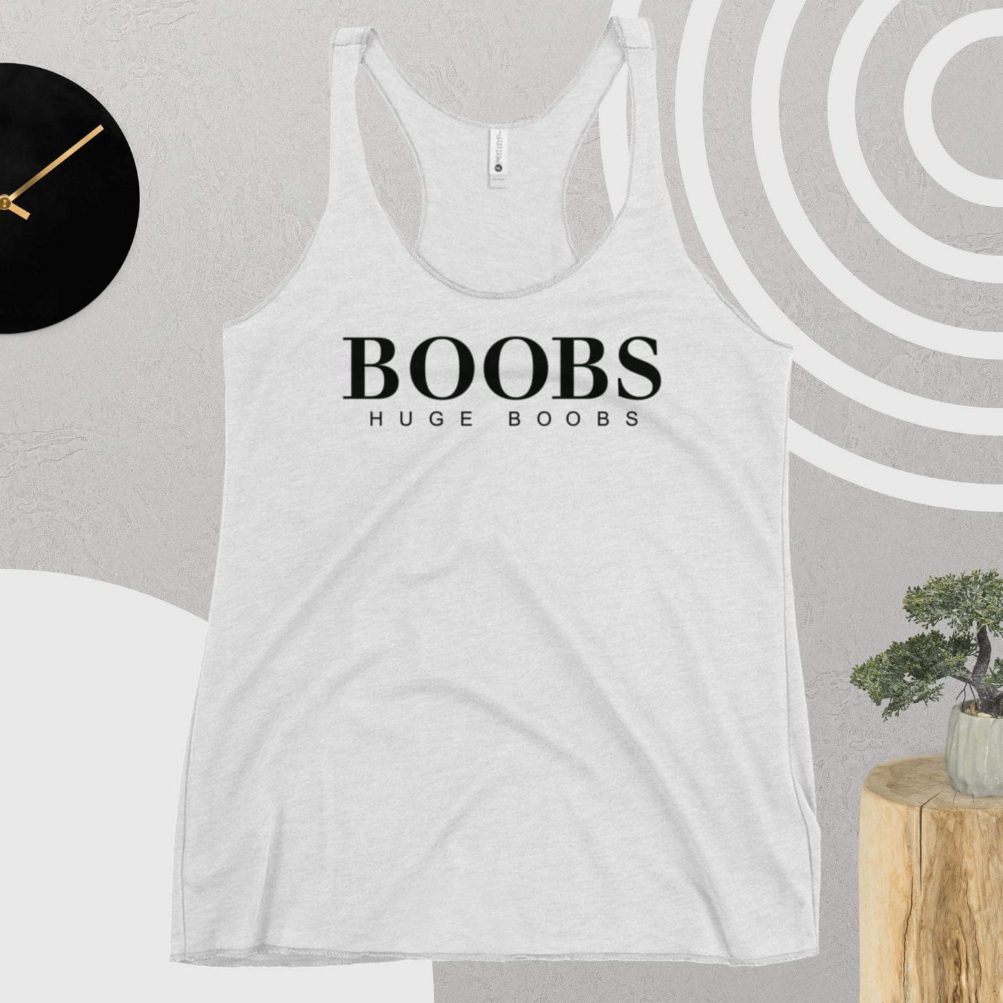 Huge Boobs Women's Racerback Tank Black