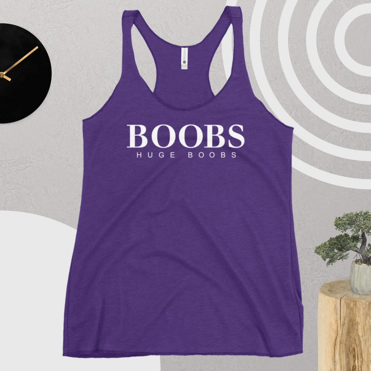 Huge Boobs Women's Racerback Tank White Logo