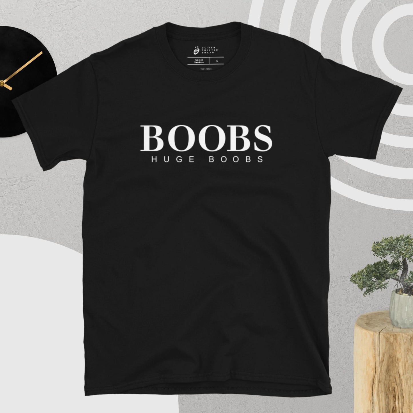 Huge Boobs Short-Sleeve Women's T-Shirt White Logo