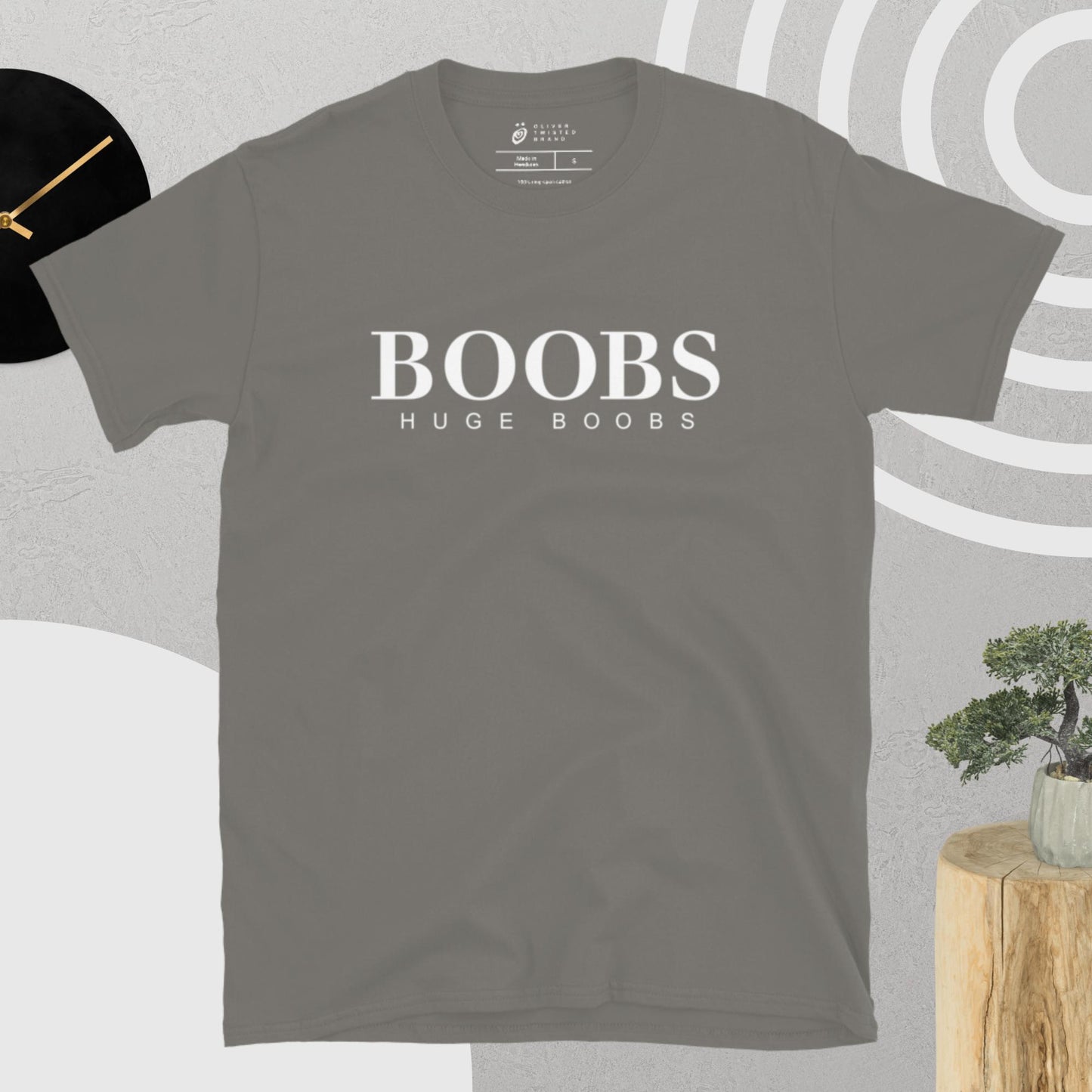 Huge Boobs Short-Sleeve Women's T-Shirt White Logo