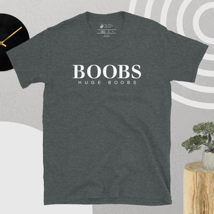Huge Boobs Short-Sleeve Women's T-Shirt White Logo