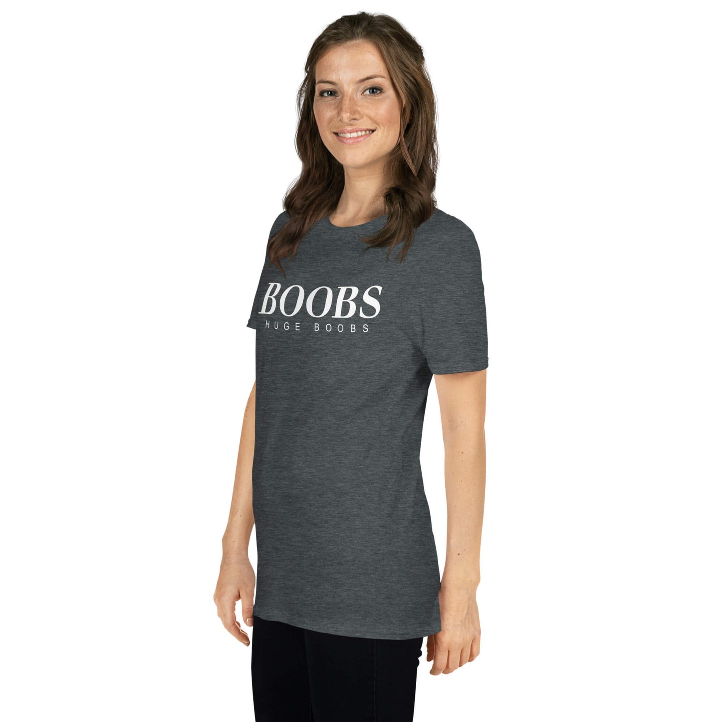 Huge Boobs Short-Sleeve Women's T-Shirt White Logo