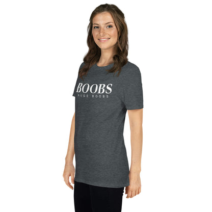 Huge Boobs Short-Sleeve Women's T-Shirt White Logo