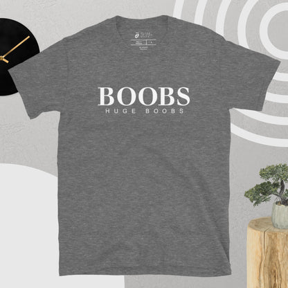Huge Boobs Short-Sleeve Women's T-Shirt White Logo