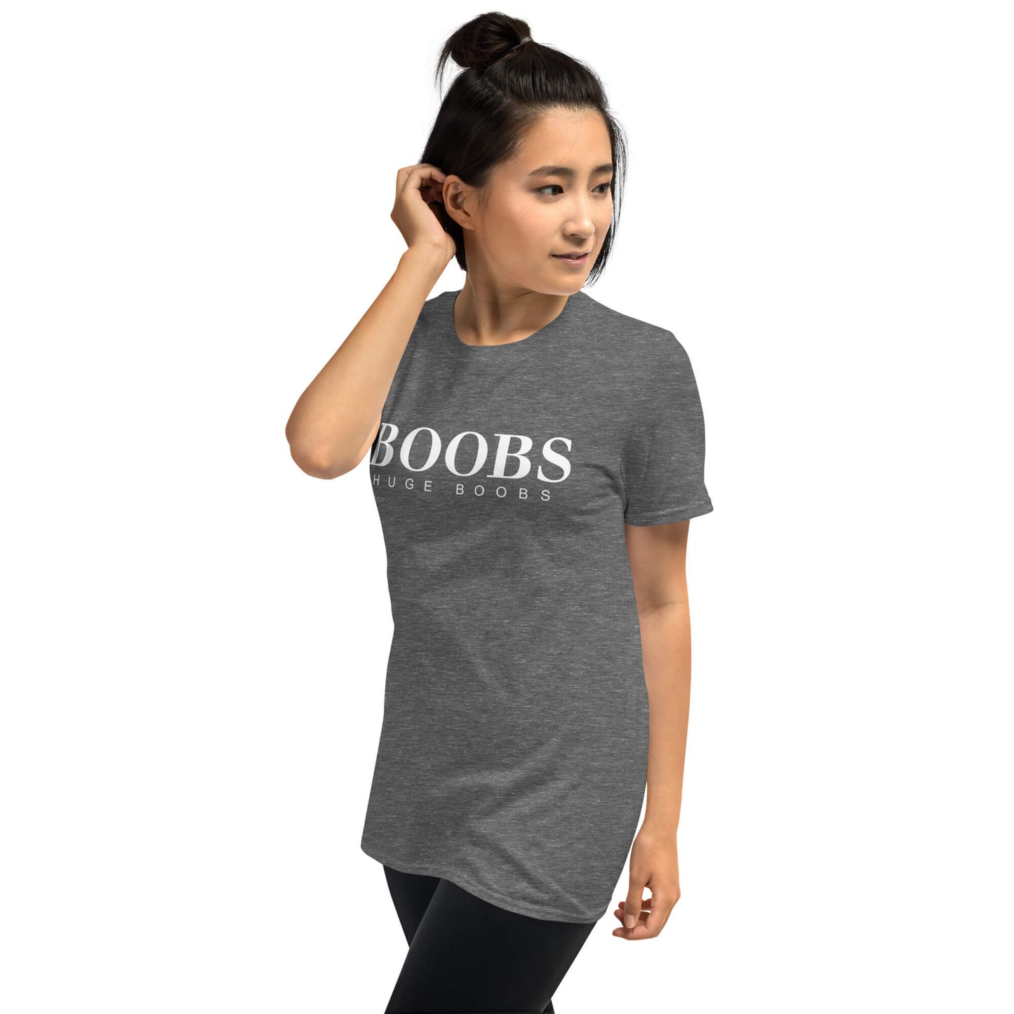 Huge Boobs Short-Sleeve Women's T-Shirt White Logo