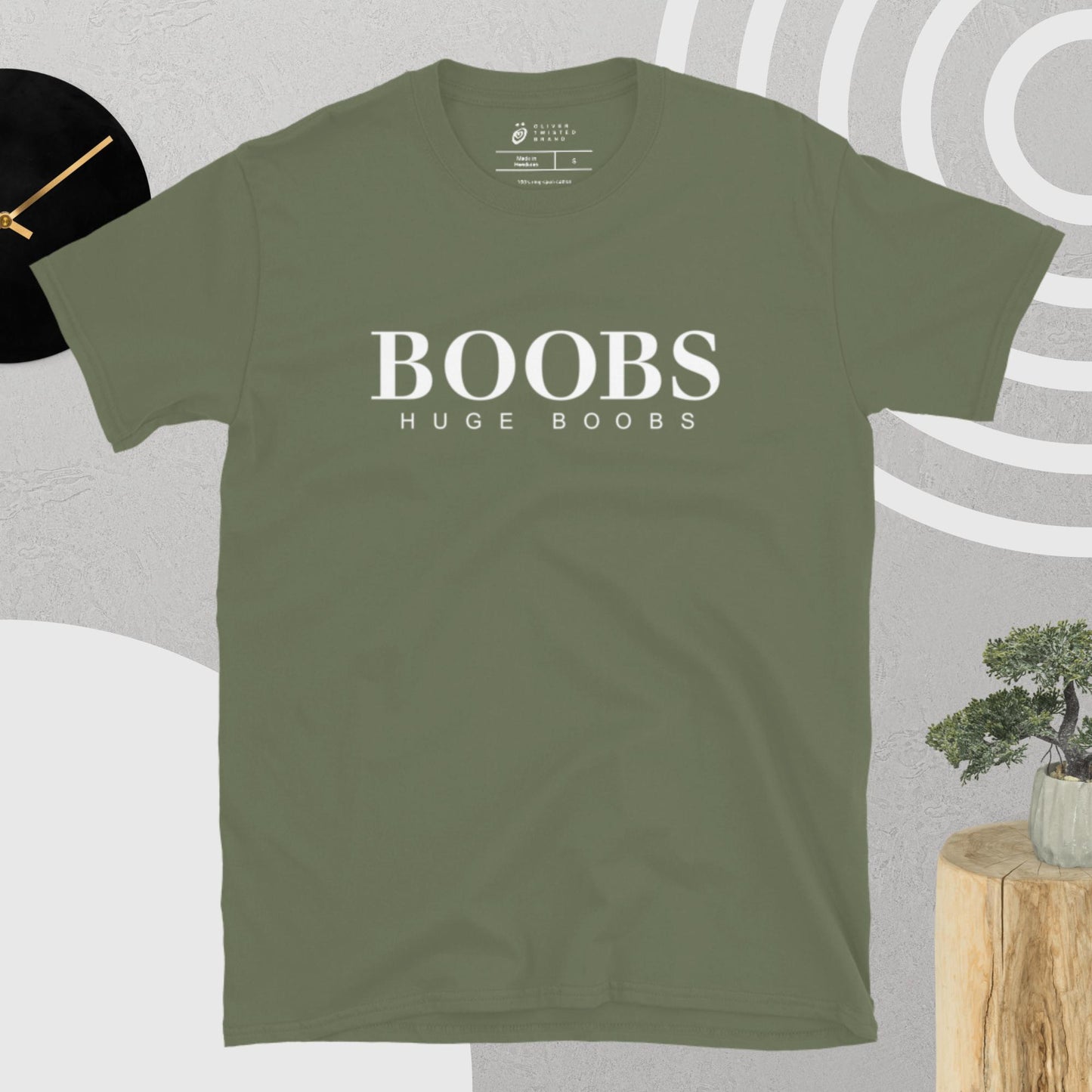 Huge Boobs Short-Sleeve Women's T-Shirt White Logo