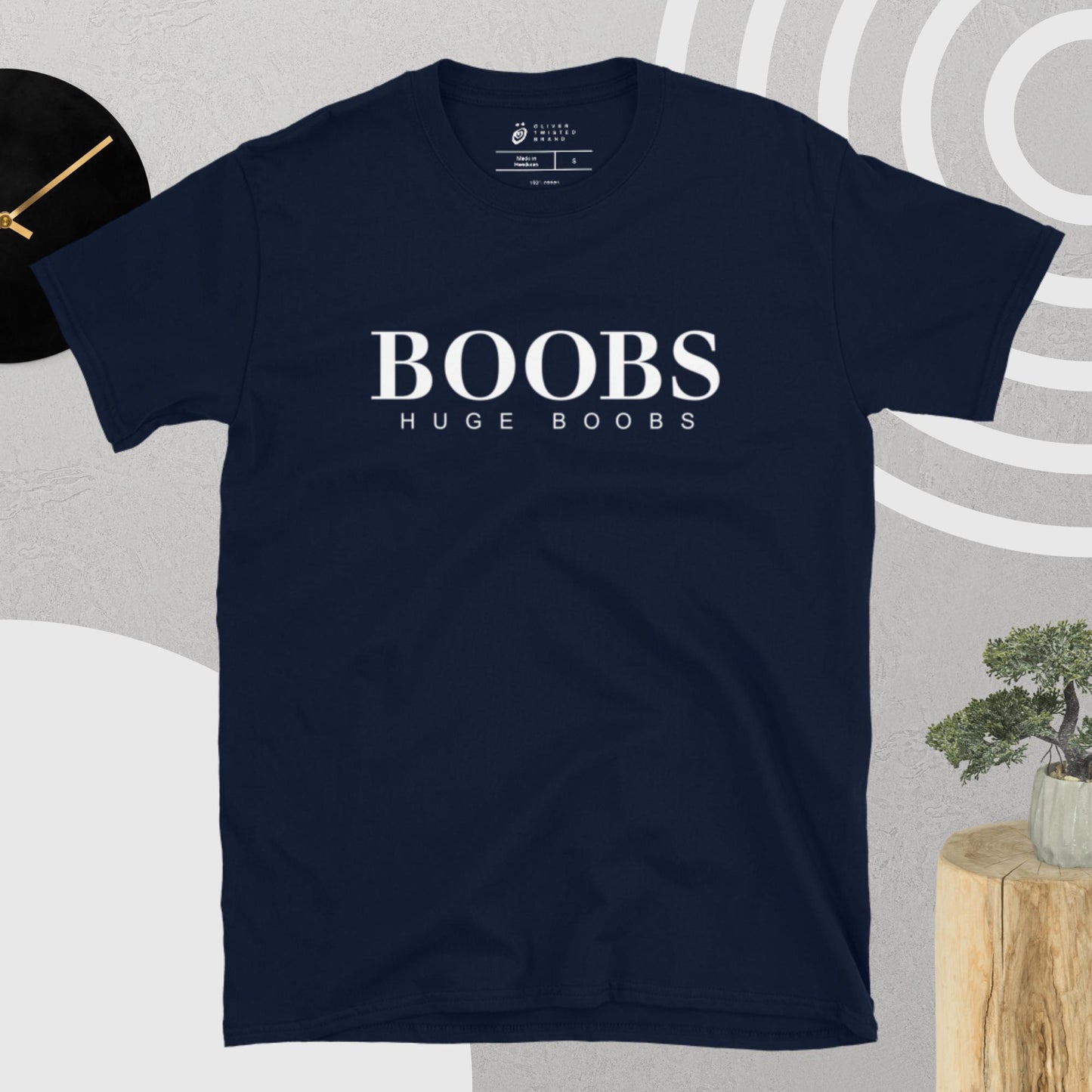 Huge Boobs Short-Sleeve Women's T-Shirt White Logo