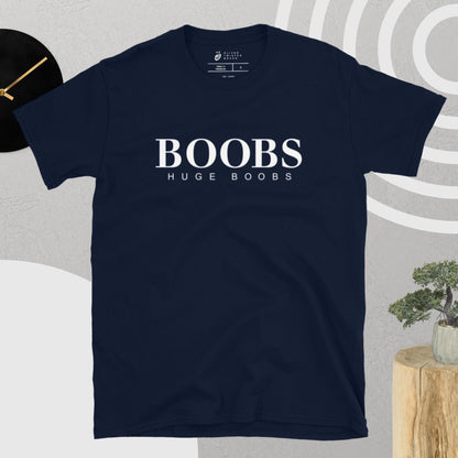 Huge Boobs Short-Sleeve Women's T-Shirt White Logo