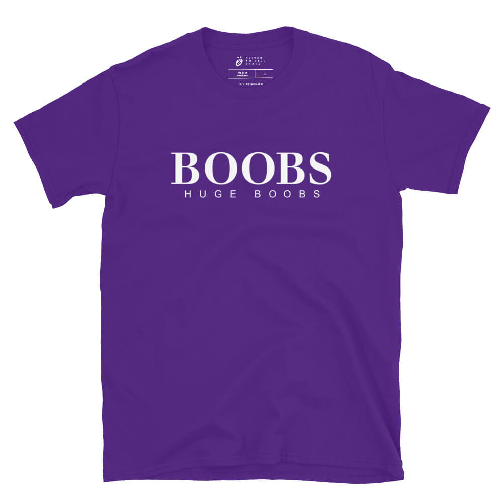 Huge Boobs Short-Sleeve Women's T-Shirt White Logo
