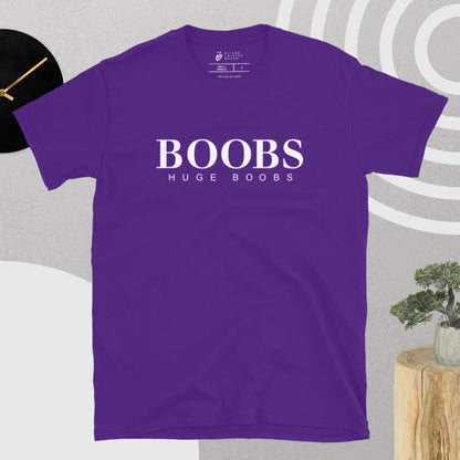 Huge Boobs Short-Sleeve Women's T-Shirt White Logo