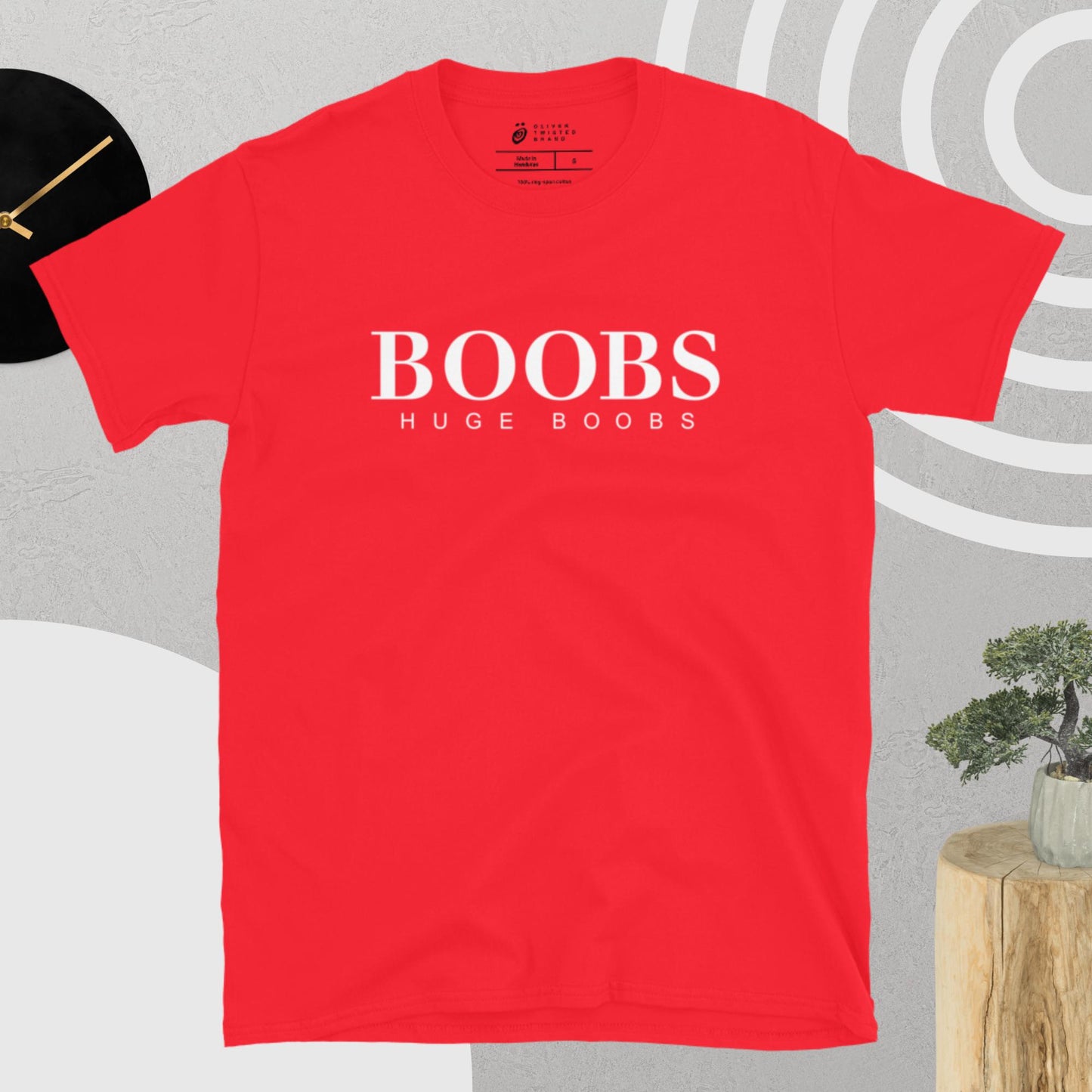 Huge Boobs Short-Sleeve Women's T-Shirt White Logo