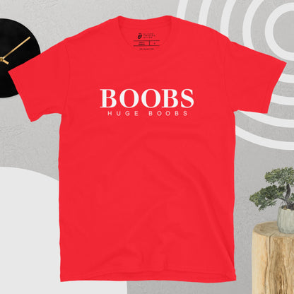 Huge Boobs Short-Sleeve Women's T-Shirt White Logo