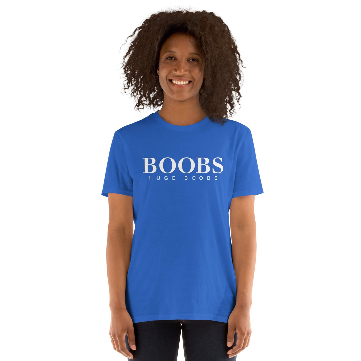Huge Boobs Short-Sleeve Women's T-Shirt White Logo