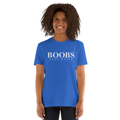 Huge Boobs Short-Sleeve Women's T-Shirt White Logo