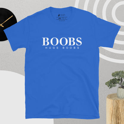 Huge Boobs Short-Sleeve Women's T-Shirt White Logo