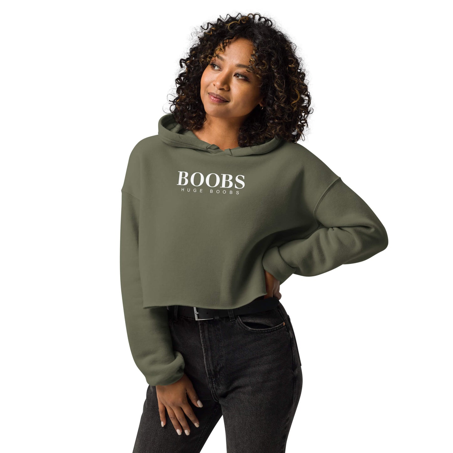 Huge Boobs Women's Crop Hoodie