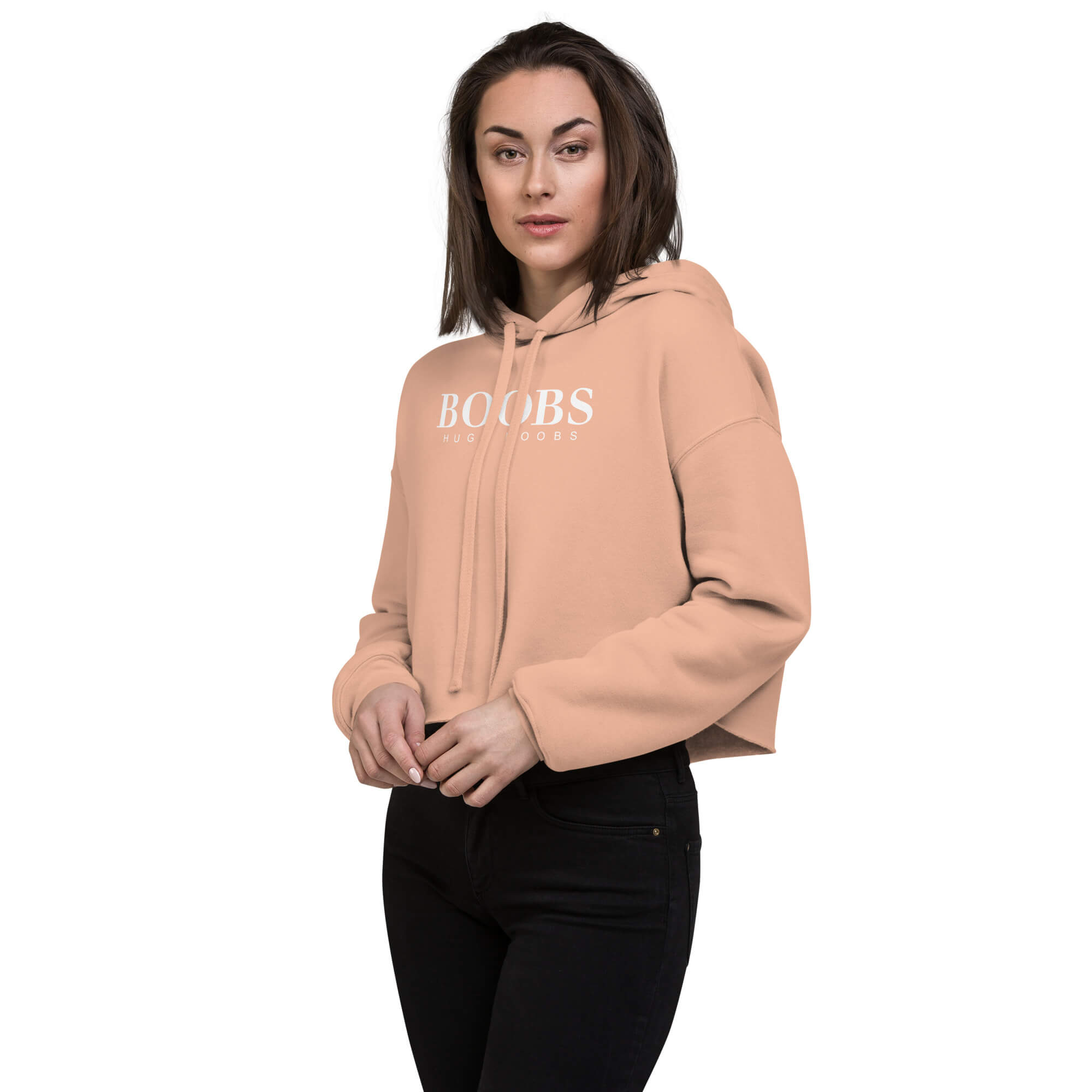 Above the breast cropped hoodie sale