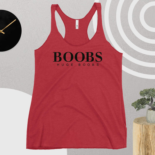 Huge Boobs Women's Racerback Tank Black