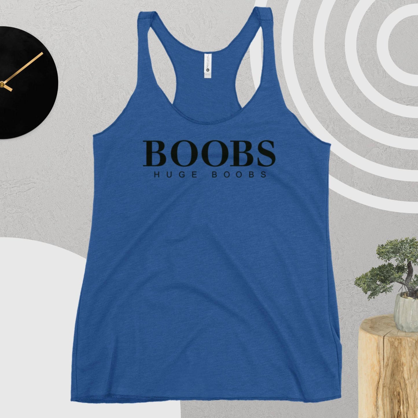 Huge Boobs Women's Racerback Tank Black