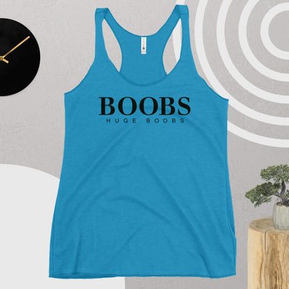 Huge Boobs Women's Racerback Tank Black